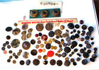       Huge Antique Victorian   Vtg  Button Buttons Lot Glass Mother Of Pearl Birds
