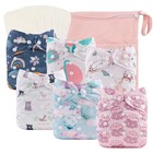 Reusable Cloth Diapers 6 Pack 6pcs Rayon From Bamboo Inserts wet Bag  One Siz   