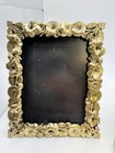 2 Vtg Metal Picture Frame Frames Gold Tone Filagree Floral Hollywood Regency    