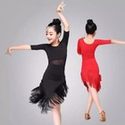 Kid Girl Latin Dance Dress Salsa Tassel Dancewear Performance Ballroom Tango