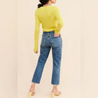 Agolde Riley Cropped Slim Straight Jeans Mid Blue  30