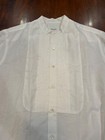 Salvatore Piccolo Cotton   Linen Mens Tuxedo Shirt  Band Collar  Sz 43   17  400