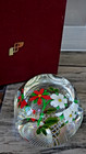 Perthshire L e 1984 Christmas Paperweight Bouquet Flowers  20 298 Faceted