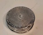 Vintage Round Sterling Silver Double Blush Mirror Makeup Compact Textured