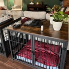 Luxury Huge Dog Kennel Pet House Furniture Thick Metal Bar Dog Crate Side Table