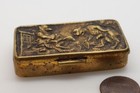 Unusual Antique Victorian Brass Novelty Dog Cat Vesta Case   Match Safe
