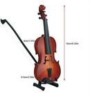 Wooden Mini Violin Model Display  With Bow Stand And Case Musical Ornament Craft