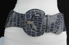 New Women Navy Blue Color Belt Wide Faux Leather Hip Waist Midnight Size Xs S M