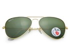 Ray-ban Sunglasses Rb3025 Aviator Classic Gold Frame Polarized Green Lenses 58mm
