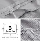 Bedsure 100  Natural Cotton Waffle Weave Duvet Cover Set Grey Queen 90   x90   