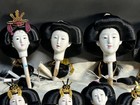 Japanese Doll Set  430 Vtg Hina Geisha Samurai Bunraku Puppet Figure Heads Faces