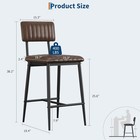 Bar Stools Set Of 2 W back   Footrest  Counter Height Bar Stools Set Of 2 With