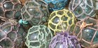 Japanese Glass Fishing Floats 3-3 5  Netted Lot-9 Net Buoy Antique Usa Bz