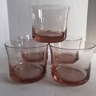 Vintage Pink Cocktail Glass 12 Oz  Wide Mouth Heavy Bottom 1960 s Set Of 5