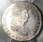 1821 Pcgs Ms 63 Guatemala 1 Real Ferdinand Vii Spain Colonial Pl Coin  26021504c