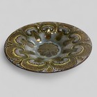 Mid Century Modern Enamel On Copper Dish Mushroom Abstract Design Vintage