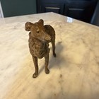 Vintage Bronze Metal Dog Figurine Borzoi Saluki Greyhound Statue 4 Inch