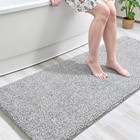 24x70 Inch Light Grey White Bathroom Runner Rug Absorbent Non Slip Bath Mat