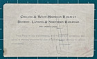 Railroad Pass  1895 Chicago   West Michigan Railway - Detroit Lansing   Northern