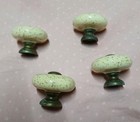  4  Vtg 60s - 70s Cream Oatmeal Speckled Glazed Ceramic Mushroom Cabinet Knobs 