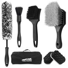 7pcs Car Wheel Brush Kit  Tire Brush  Wheel Cleaner Brush  Soft-bristled Rim