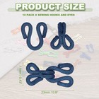 Sewing Hooks And Eyes  23mm Covered Hook Eye Closure  10 Pack  Dark Blue 