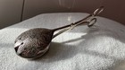 Vintage E p  Zinc Silver Plated Salad Tongs Server