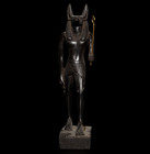Ancient Egyptian Antiques Anubis Black Basalt Statue Jackal God Sculpture Bc