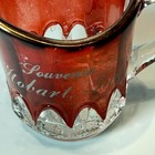 Hobart Indiana Antique Ruby Red Cut Flash Souvenir Glass Trinket Creamer