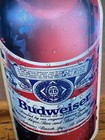 Vintage Bud Budweiser Beer Sign Pouring Into Glass Metal Tacker Sign 34  Size