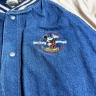 Vintage Walt Disney World Mickey Denim Varsity Jacket Size Xxl
