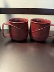 Aladdin Allure Maroon Stackable Insulated Camping Mugs Set Of 4 Made In Usa