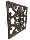 Cast Iron Metal Square Trivet Tea Pot Sauce Pan Stand Rustic Style Top Protector