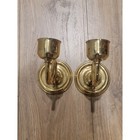 Vtg Brass Wall Sconce Candle Holder Set Of 2 Mantel Dining Light Weighted