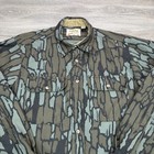 Vintage Cabelas Shirt Mens Large Army Green Trebark Camo Hunting Button Usa Made