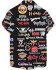 Men s L-xl Rock Roll Button Down Short Sleeve Shirt Shirt Collar Abstract Print