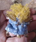 Brooch Angel Christmas Pin In Cloth Blue Dress Christmas