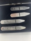 Collar Stays Silver Best Husband Custom Engraved Personalized