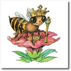 Ht_3306_1 Bee The Queen-iron On Heat Transfer  8 By 8   For White Material