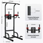 Power Tower Pull Up Dip Station Adjustable Height Home Gym Strength Training
