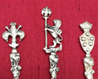 6 Pc 800 Silver 4  Demi Spoons  f  Hallmark Fleur-de-lis Lion