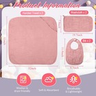 6 Pcs Muslin Hooded Bath Towels Washcloths And Bibs Set  Muslin Cotton Baby T   