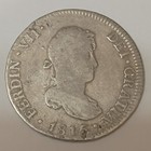 Peru 2 Reales 1815 Silver Coin 0 9 Fine Km 90 Variety 2r  Jp