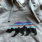 Patagonia Uprisal Hoodie Gray Ca Fitz Roy Bear Long Sleeve Pullover Womens Small