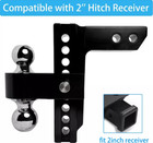 2  Receiver 8  Drop rise Adjustable Tow Hitch Dual Ball Mount Trailer 13000lb