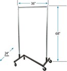 Clothing Clothes Rack Z-truck Rolling Locking Casters 68  X 36  Single Rail