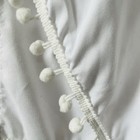 Crib Bed Skirt baby Bedding Skirt pleated Dust Ruffle cribskirt white W  Pompoms