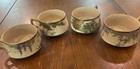 Fine Japanese Meiji Satsuma Set Of 4x Cups Signed Izumiyama Senzan Floral