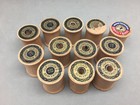 Vtg J p Coats Wooden Wood Sewing Thread Spool Lot 12 Paper Label 1 3 8  Empty