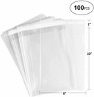 100 Pack Clear Resealable Cellophane Bags - Thick 2 Mil Glossy Self Seal Bags